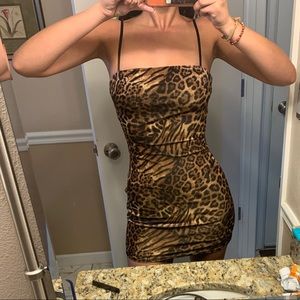 Tiger Mist  Leopard Print Cocktail Dress